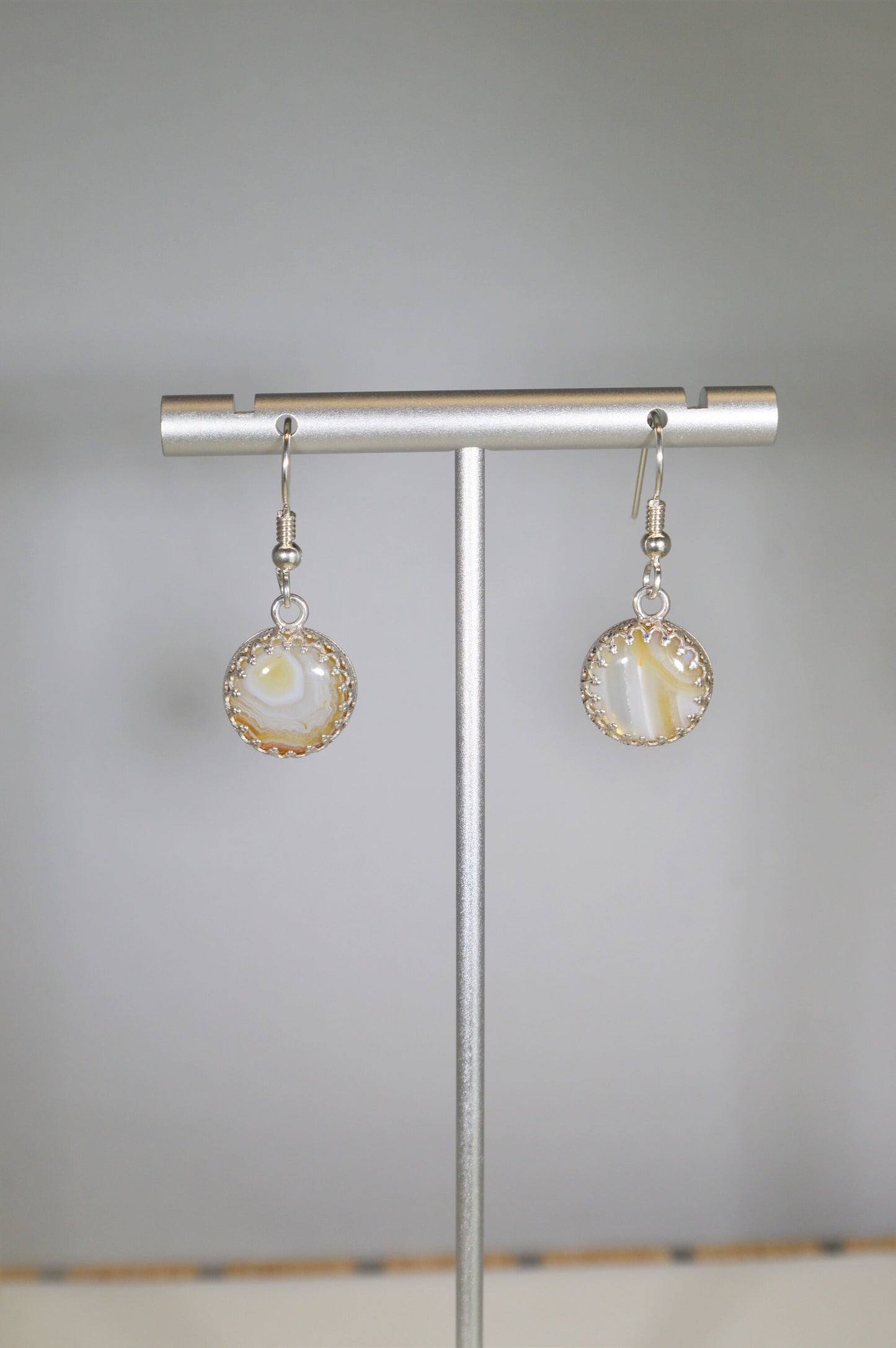 Yellow Agate Earring, Agate Silver Earrings, New Mexico Agate, W194, W/O