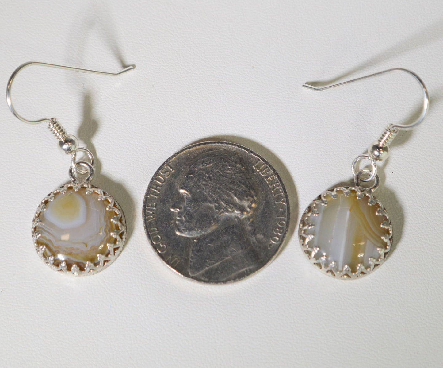 Yellow Agate Earring, Agate Silver Earrings, New Mexico Agate, W194, W/O