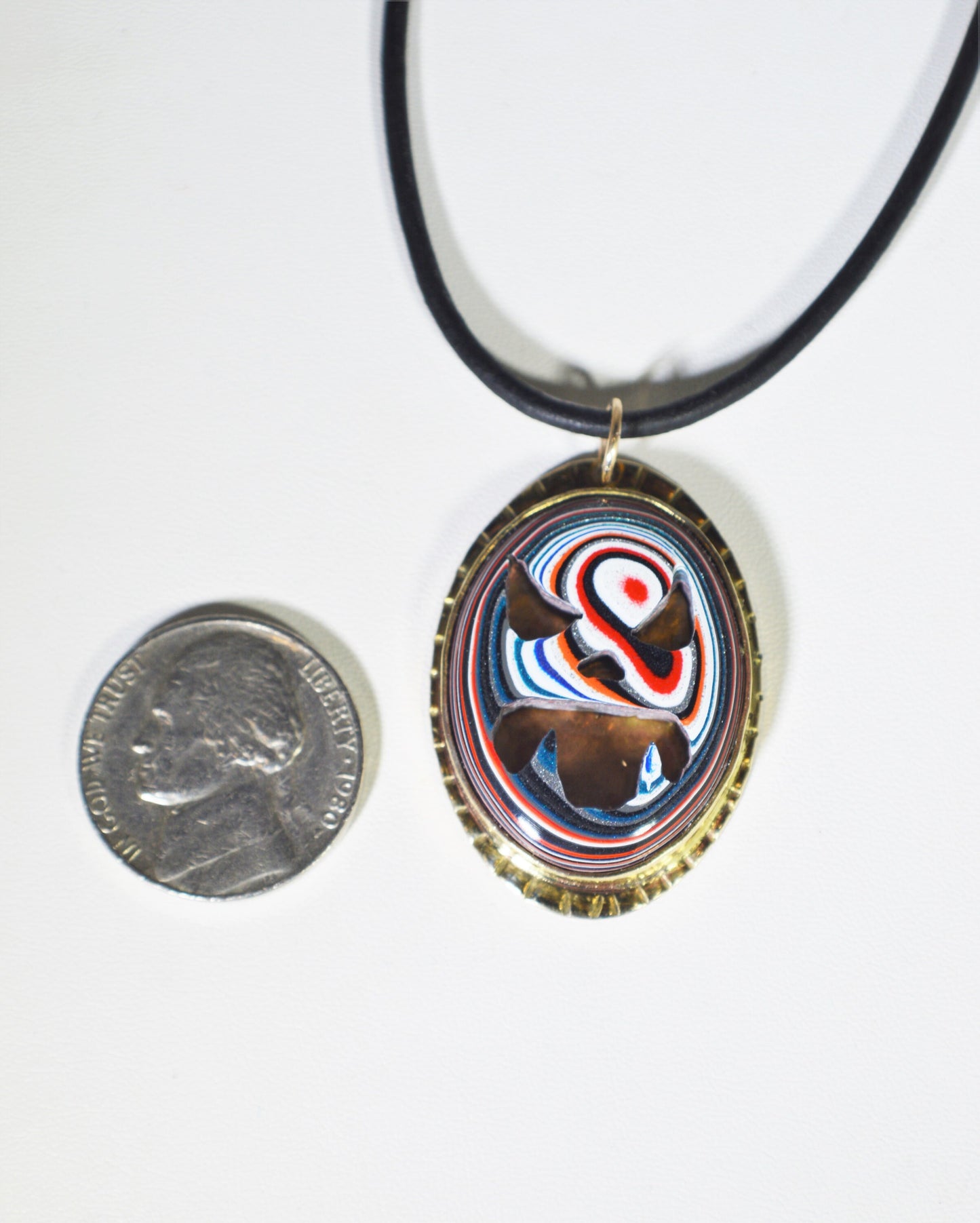 Fordite Necklace, Fordite, Monster Necklace, Monster Fangs, Edgy Necklace, Fordite Jewelry, Fordite, Vampire Necklace, W/O