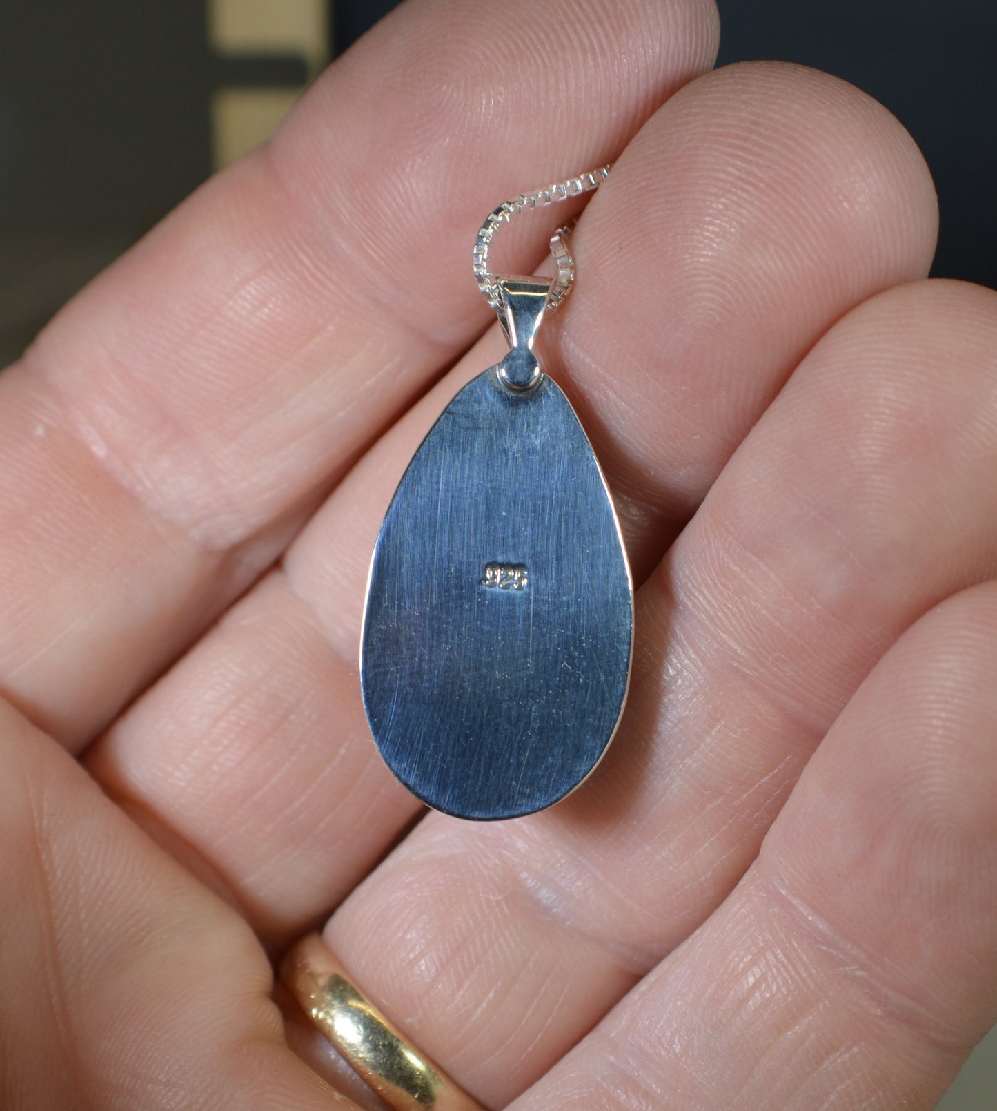 Leland Blue Necklace, Solid Silver 925, Wisconsin Leeland Blue, Leeland Blue Pendant, Recycled, Wearable History, ES12