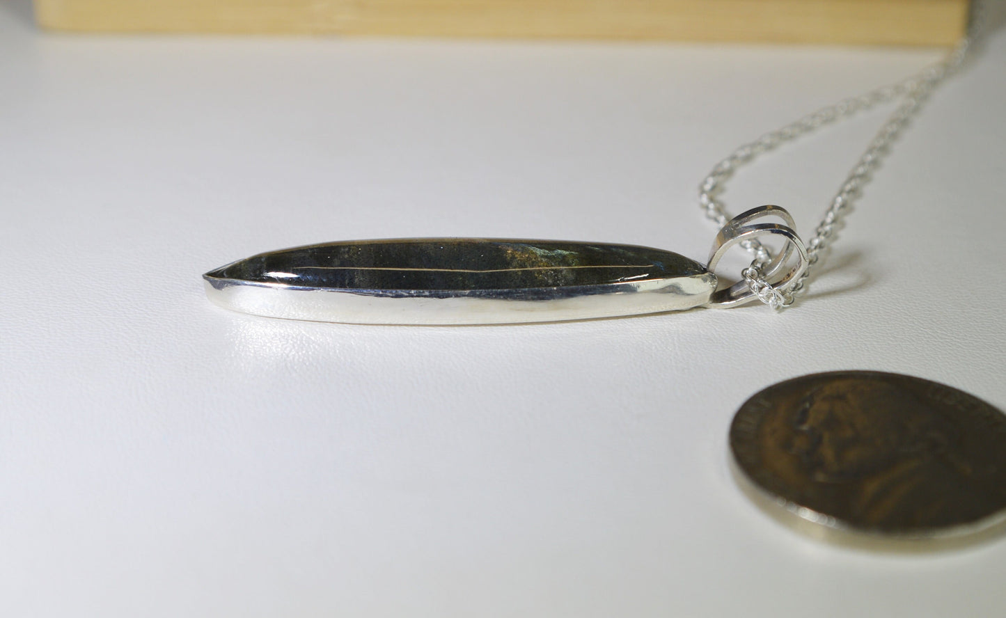 Labradorite Necklace, Solid Sterling Silver, W/O