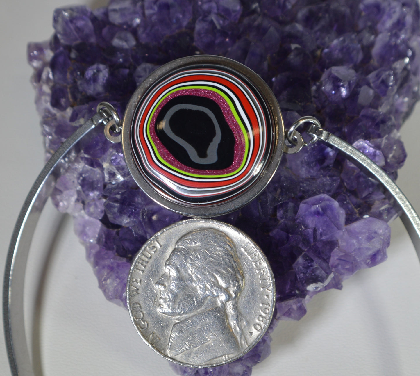 Fordite Bracelet, PINK Fordite Bangle Bracelet, Fordite, Fordite Jewelry, Motor City Agate