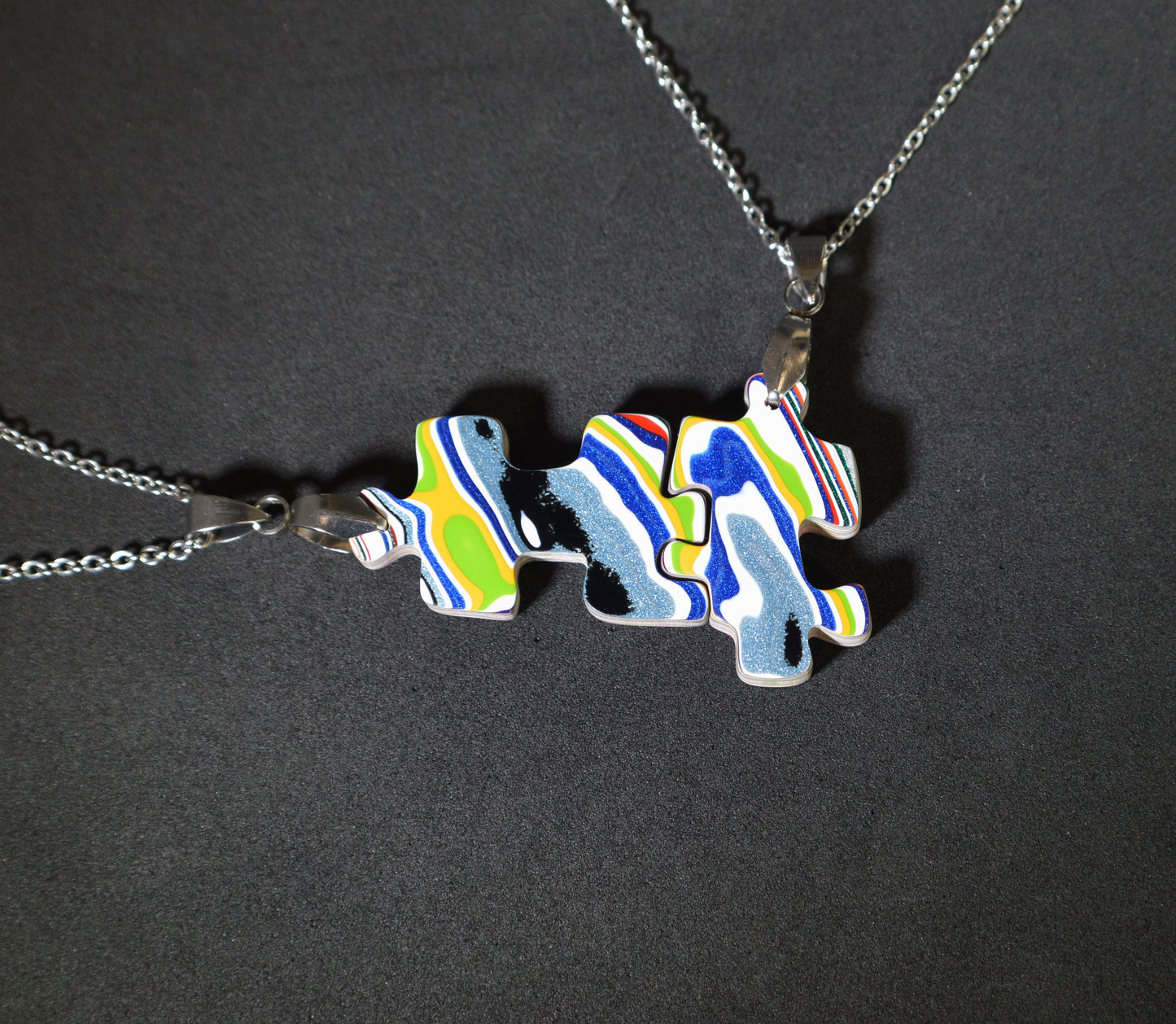 Fordite Necklace, Puzzle Piece Necklace, Your Choice, W/O W137