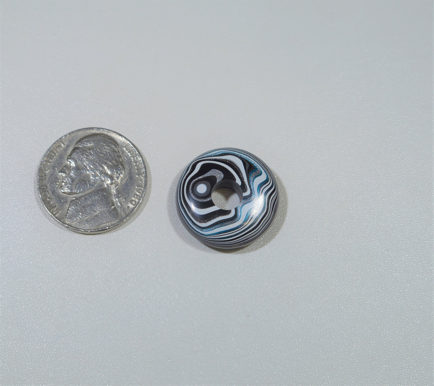 Fordite Bead, Lanyard Bead, Polished Fordite, Fordite DIY, Large Hole, Fordite Knife Bead, Fordite, W/O