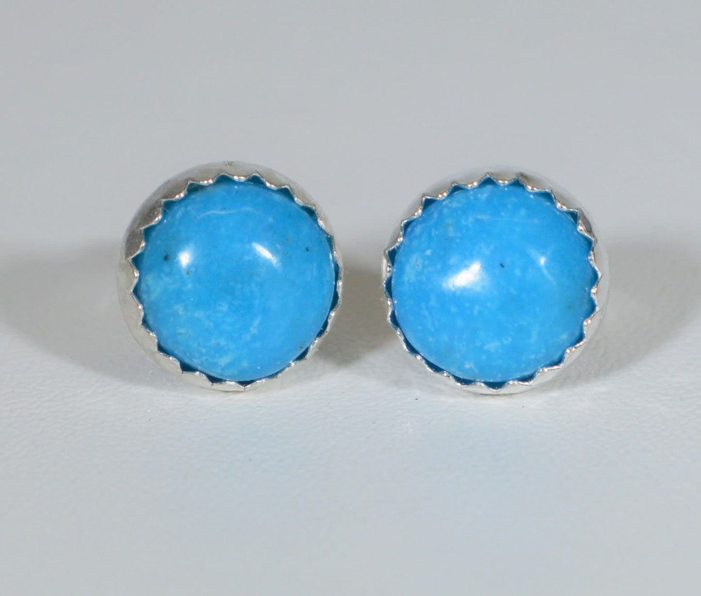 Turquoise Earring, Turquoise Studs, Kingman AZ Turquoise, Bright Blue Turquoise Post Earring, American Turquoise