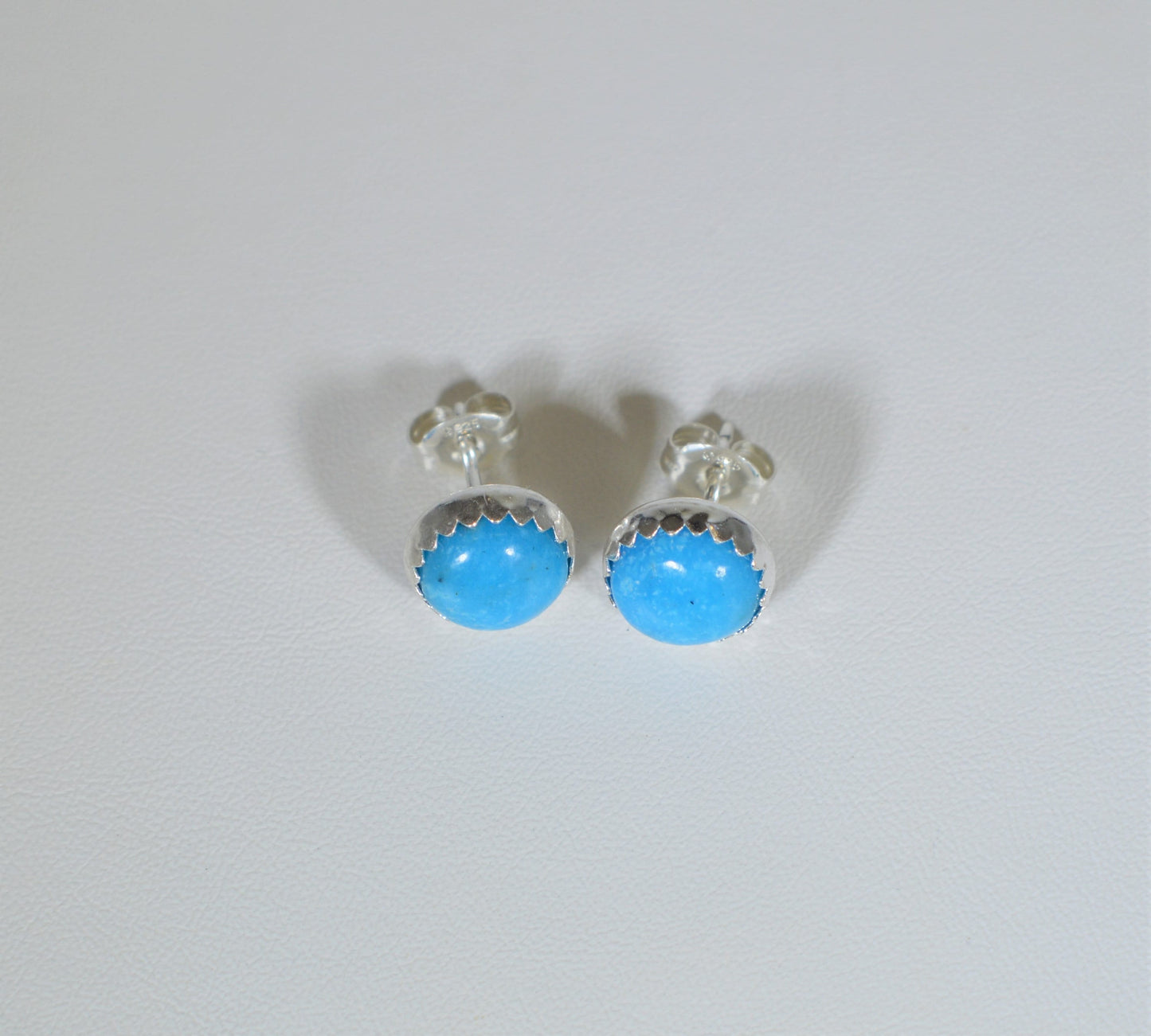 Turquoise Earring, Turquoise Studs, Kingman AZ Turquoise, Bright Blue Turquoise Post Earring, American Turquoise