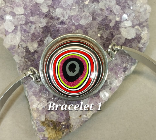 Fordite Bracelet, Colorful Hand Cut Fordite Stone