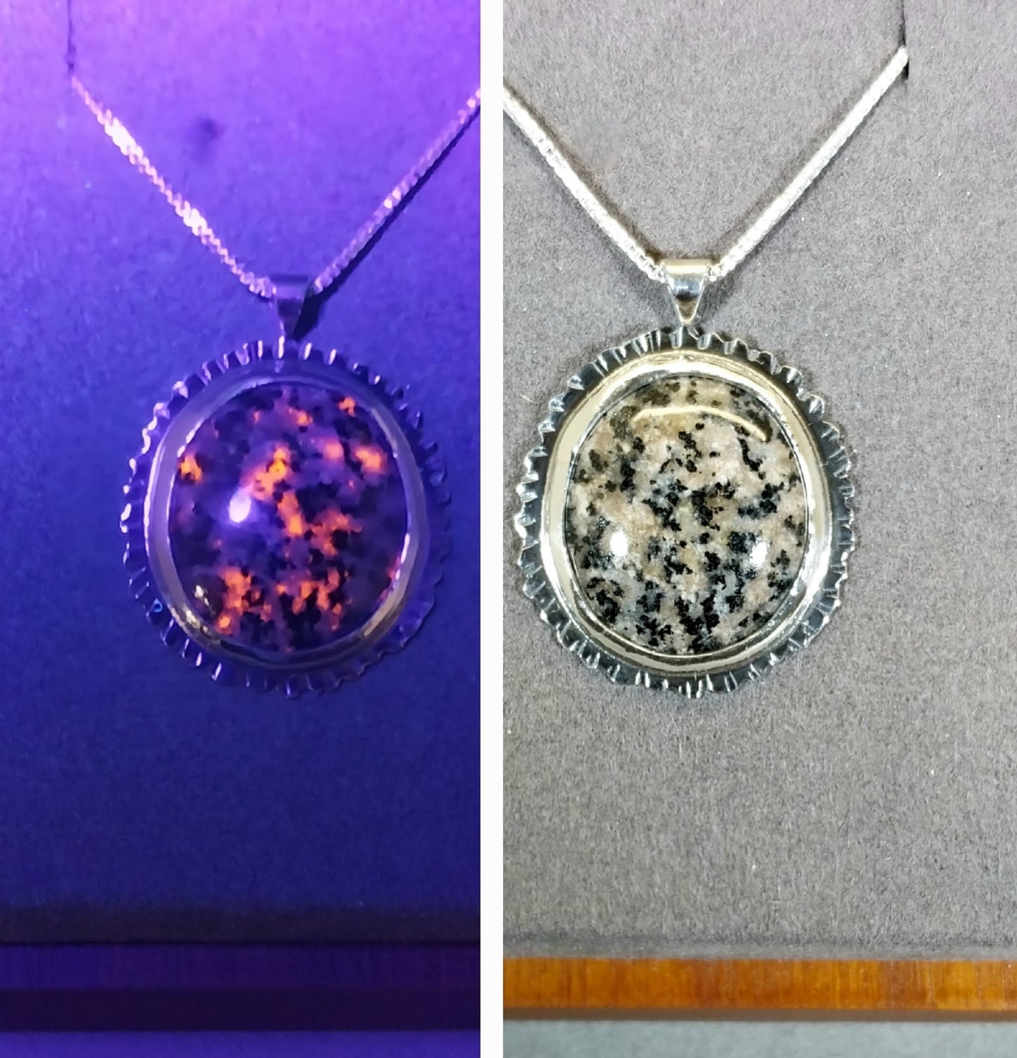 Lake Superior Emberlite Sterling Silver Necklace Fancy Textured Back