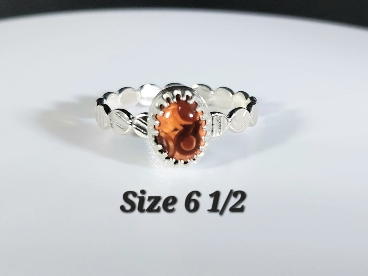 Pick Your Lake Superior Agate Silver Ring, Five Different Sizes