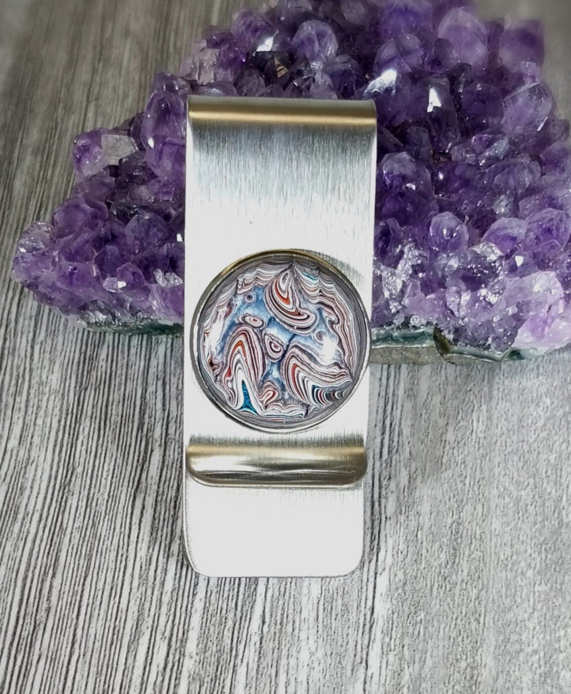 Fordite Money Clip, Fordite Cash Clip, Fordite, Polished Fordite, Fordite EB78