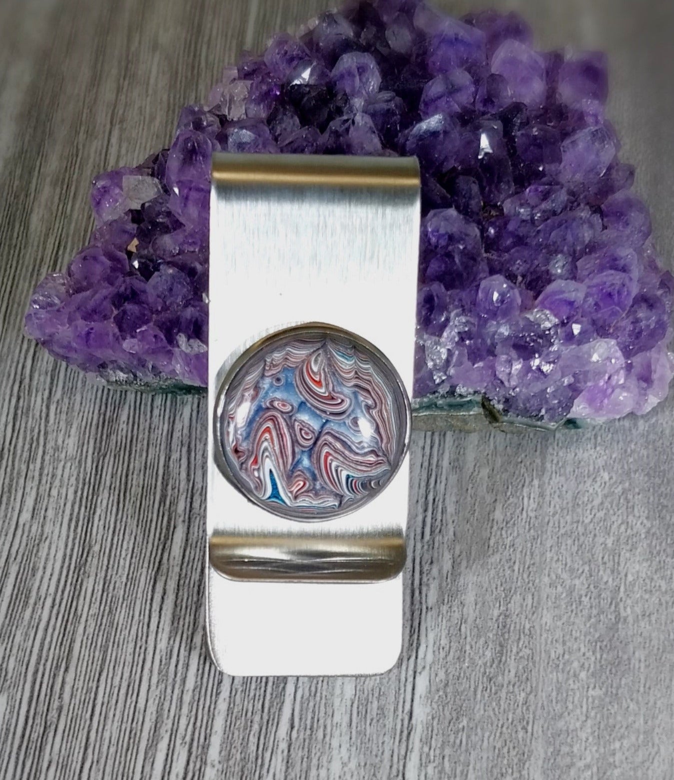 Fordite Money Clip, Fordite Cash Clip, Fordite, Polished Fordite, Fordite EB78