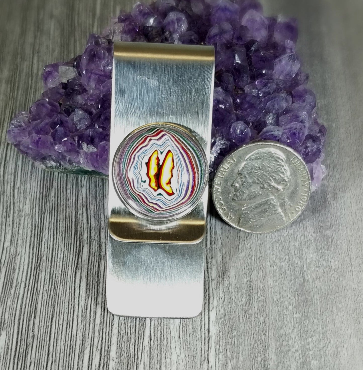 Fordite Money Clip, Detroit Agate Cash Clip, Fordite EB52