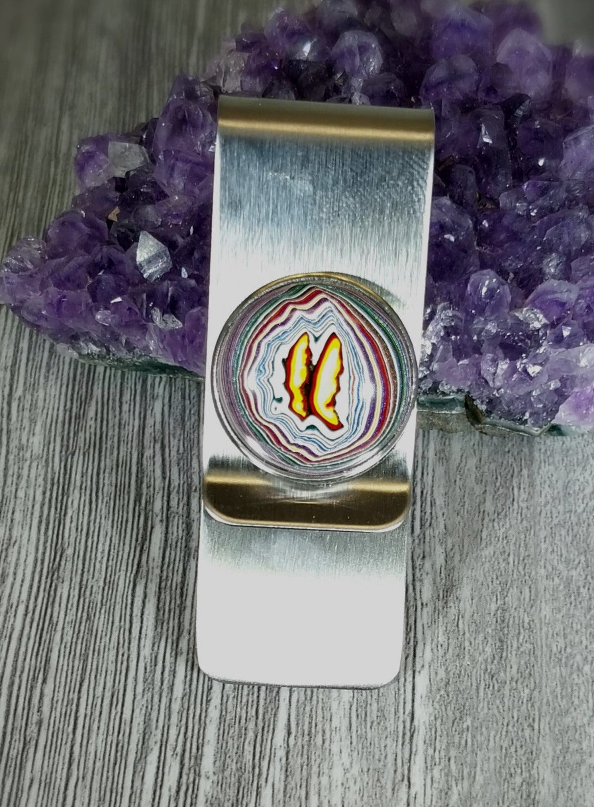 Fordite Money Clip, Detroit Agate Cash Clip, Fordite EB52