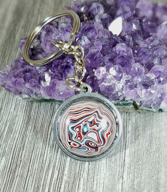 Fordite Keychain, Automotive Gift, Car Lover Gift, EB1