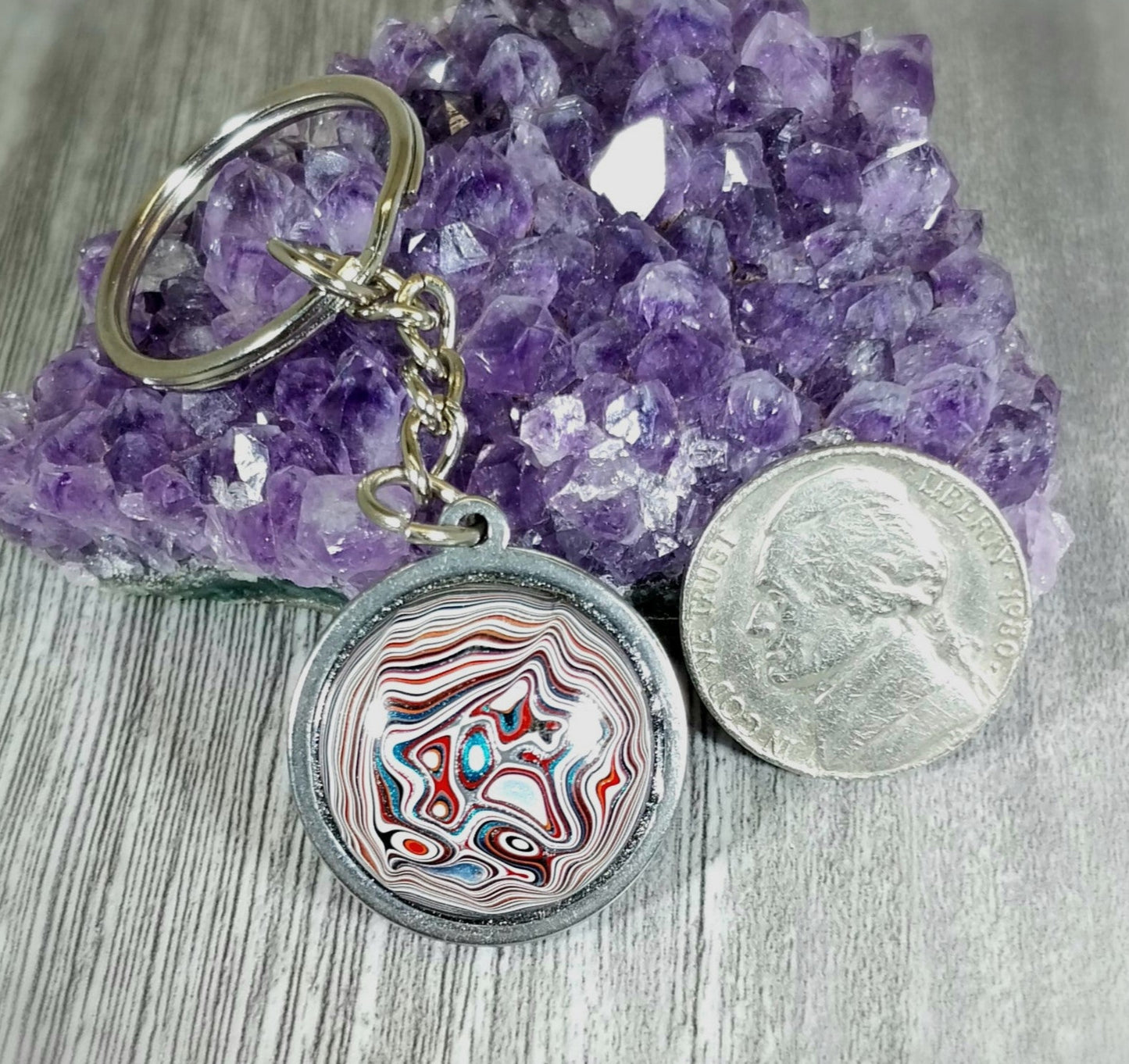 Fordite Keychain, Automotive Gift, Car Lover Gift, EB1