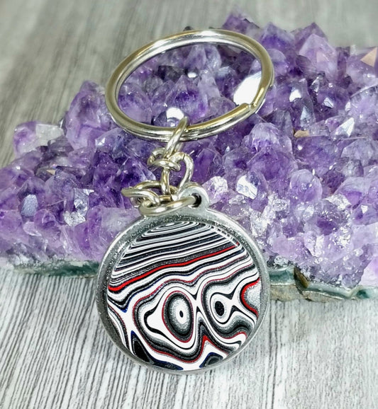 Fordite Key chain, Automotive Gift, Car Lover Gift  EB99