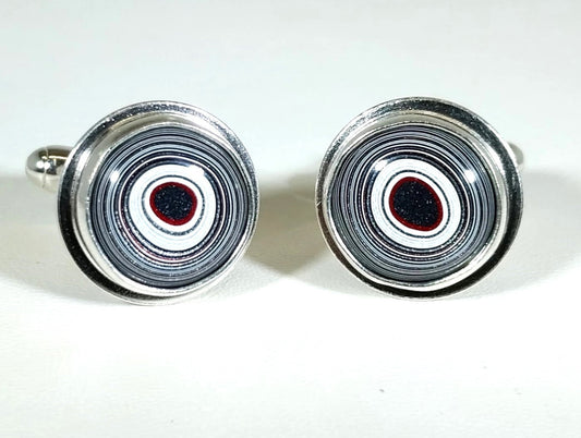 Fordite Cuff Link, Solid Silver, Michigan Fordite, Fordite CufflLink, Metallics, Fordite, Fordite for Men