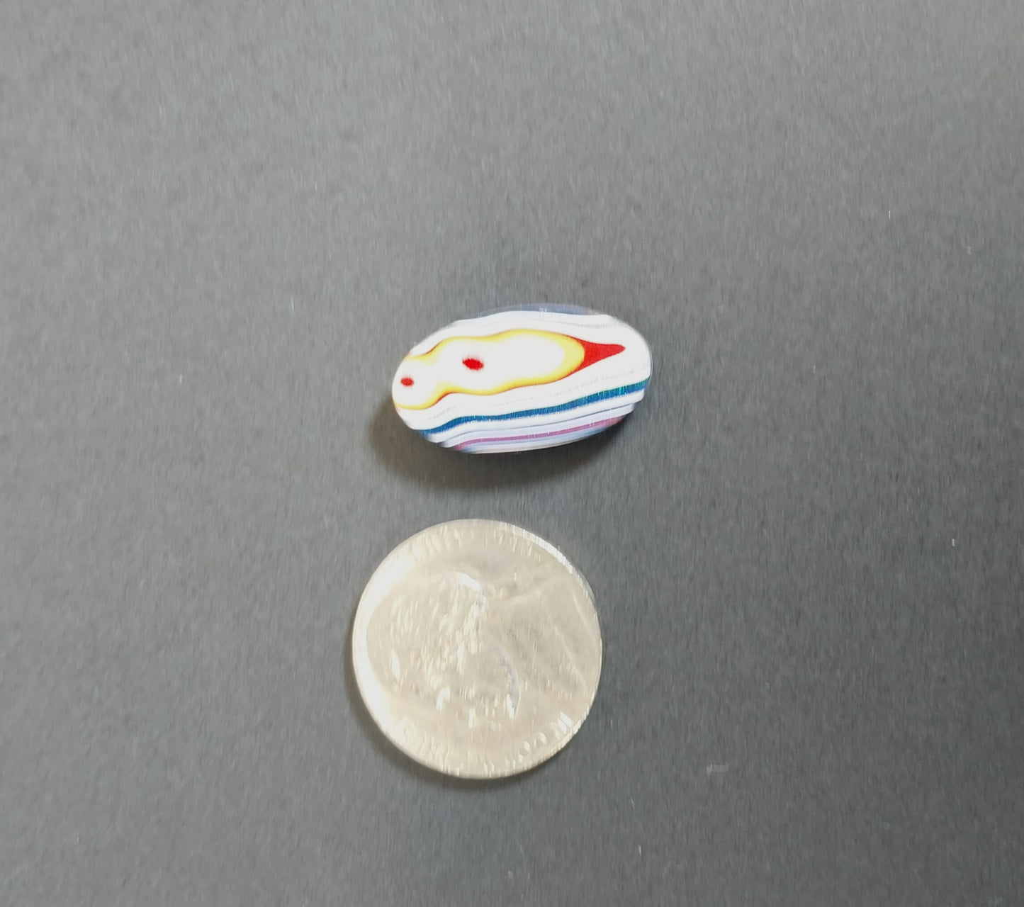 Fordite Cabochon, 21x11 mm, Freight Liner Fordite Cabochon EB12