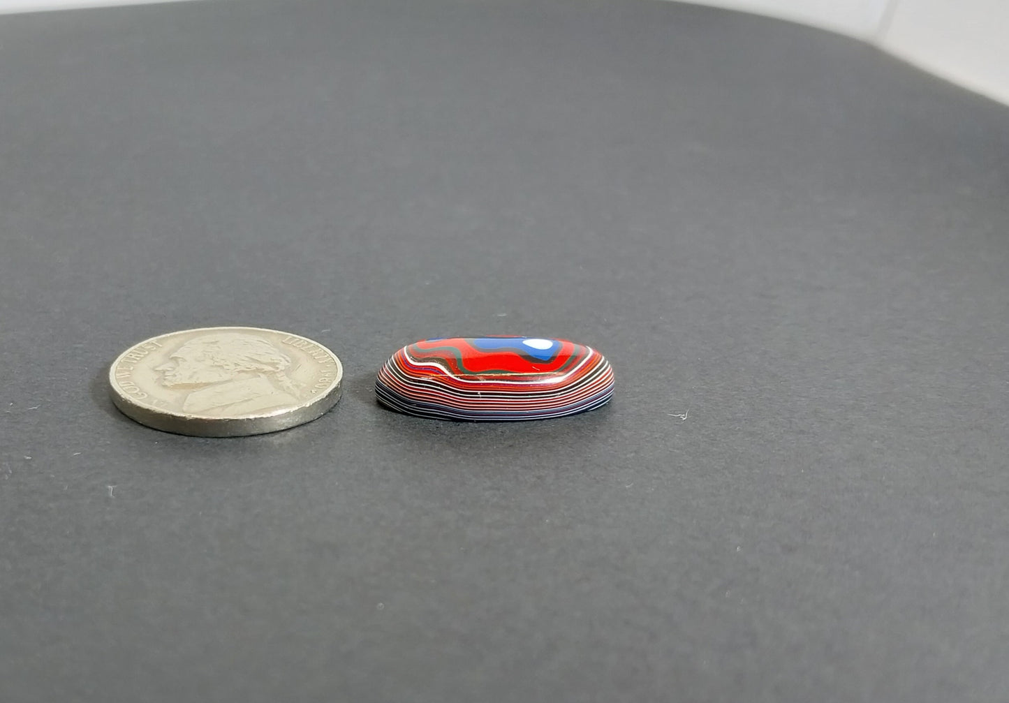 Fordite Cabochon, 21x11 mm, Freight Liner Fordite Cabochon EB12