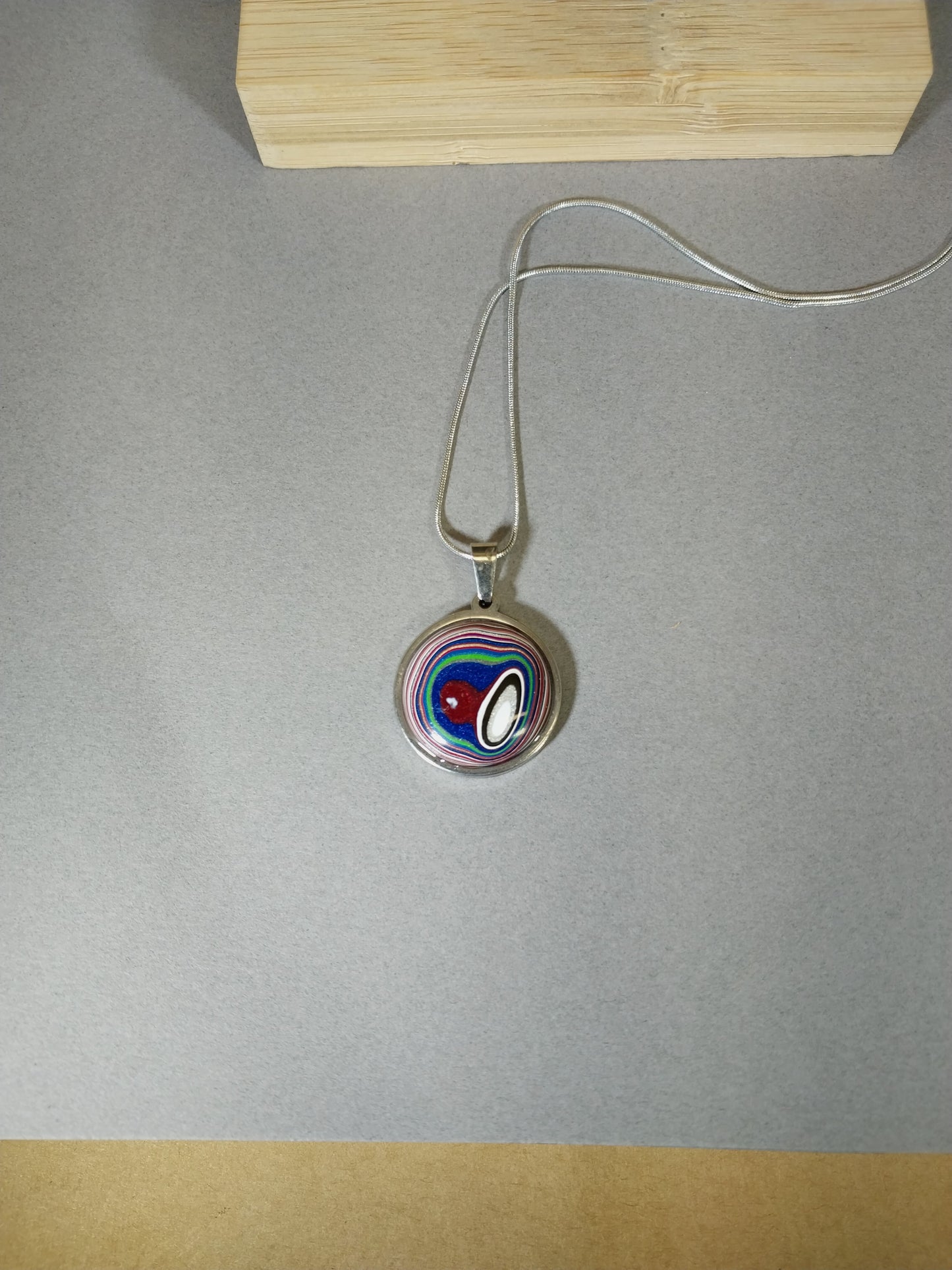 Fordite Necklace, Great Gift Idea, Semi Truck Fordite Necklace, Stainless Setting, Fordite Pendant, Includes Chain, Fordite Jewelry