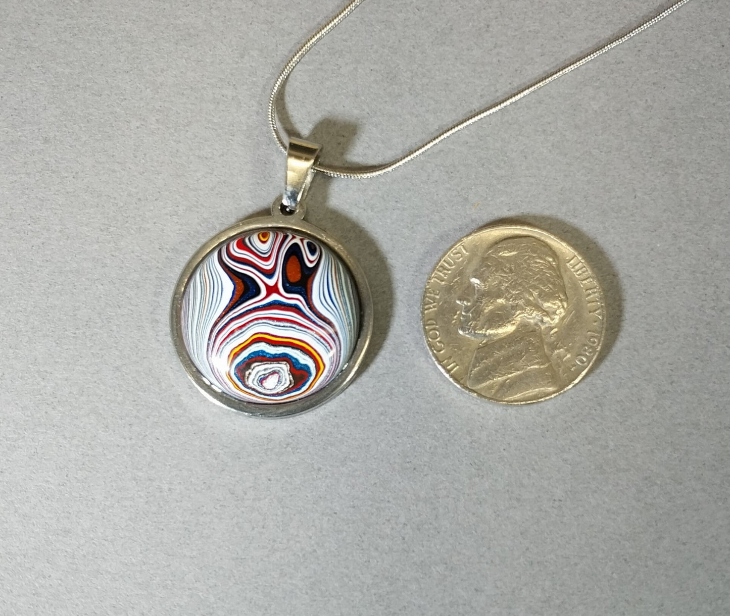 Fordite Necklace, Fordite Jewelry, USA Handmade, EB79