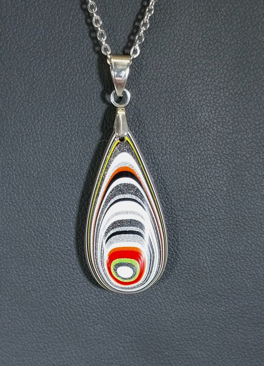 Fordite Necklace, Fordite Jewelry, USA Handmade, Recycled EB9