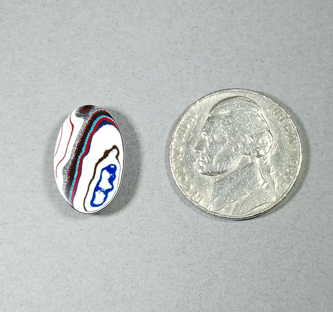 Fordite Cabochon, Fordite, SMALL Oval Fordite Cabochon, Semi Truck EB16