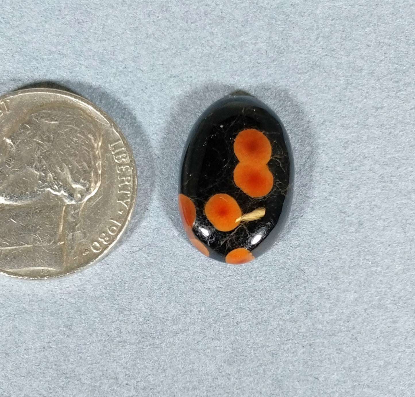 Peanut Obsidian Cabochon, Domed Oval, Obsidian Cab, Metalsmithing Stone