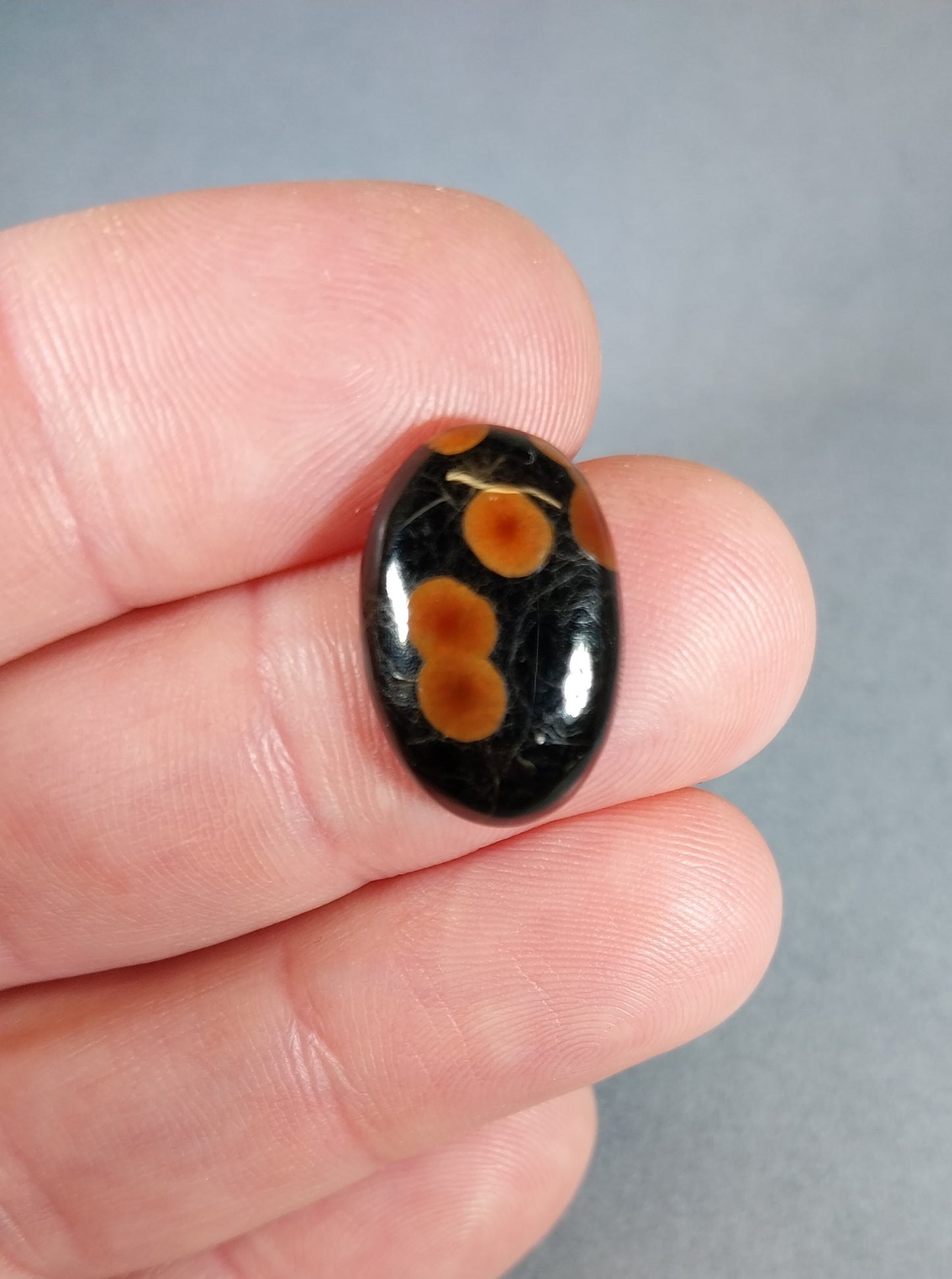 Peanut Obsidian Cabochon, Domed Oval, Obsidian Cab, Metalsmithing Stone