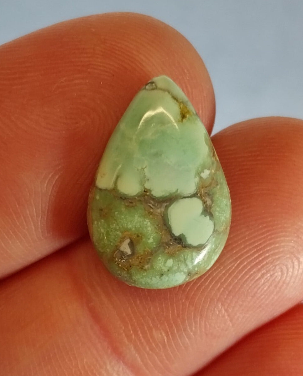 Desert Bloom Variscite, Nevada Variscite Cabochon, Teardrop Shape, Rare Stone