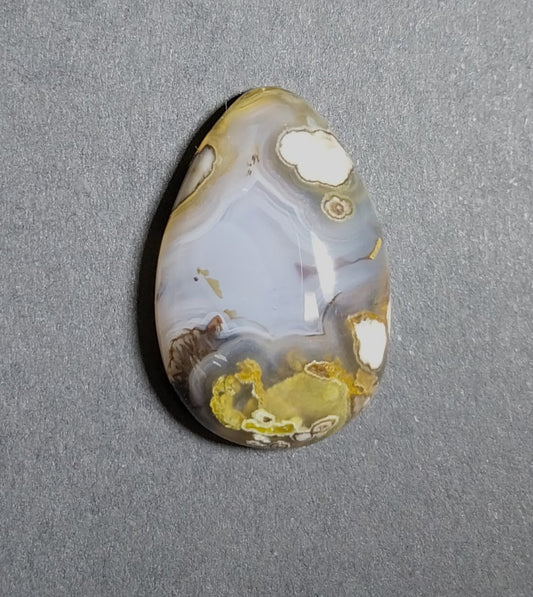 New Mexico Agate Cabochon, Big Diggins Agate, Teardrop Banded Moss Agate