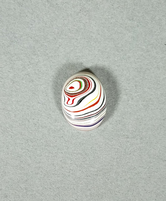 Fordite Cabochon, 14.2 x 10.8 mm, TINY Oval Fordite Cabochon, Semi Truck EB26