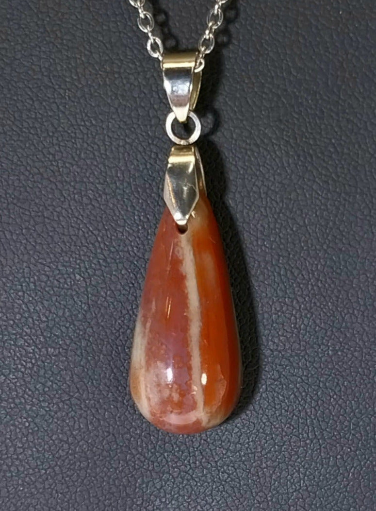 Arizona Rainbow Petrified Wood Necklace, Natural Stone, USA Handmade, W/O