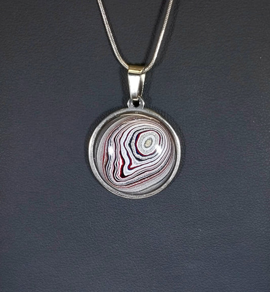 Fordite Necklace, Michigan Fordite Necklace, USA Handmade,EB45