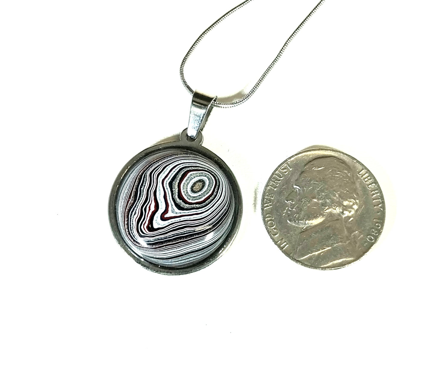 Fordite Necklace, Michigan Fordite Necklace, USA Handmade,EB45