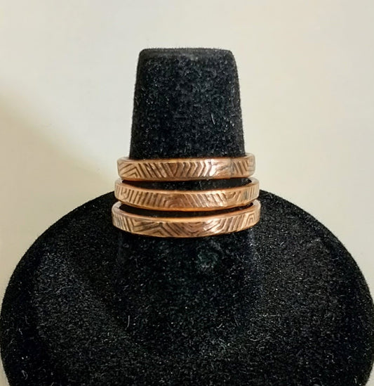 Stackable Hammered Copper Rings, Textured and Antiqued, Pick your Size, W/O