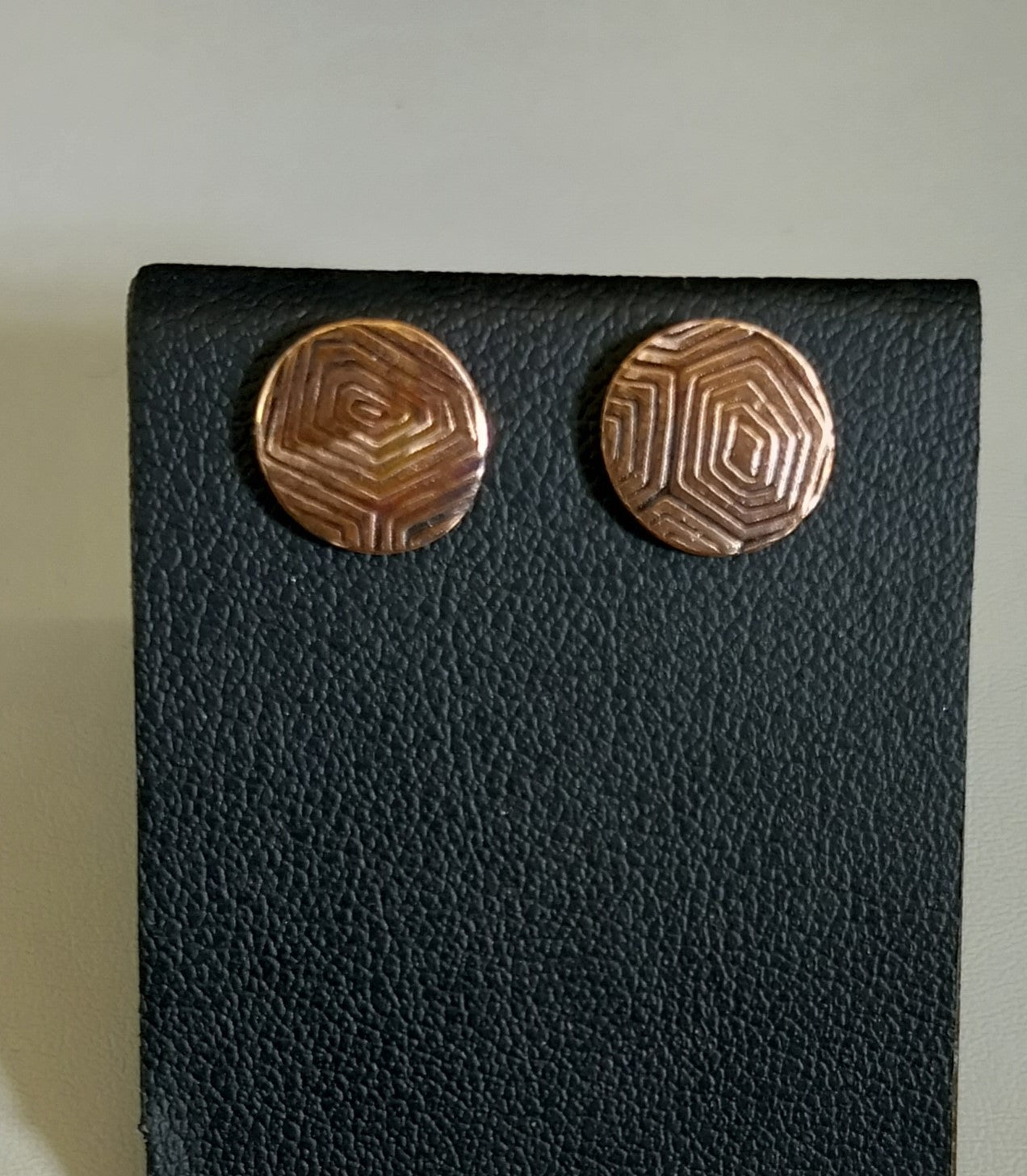 Copper and Silver Stud Earrings, Pick Your Pattern, Antiqued Copper and Sterling Silver, W/O