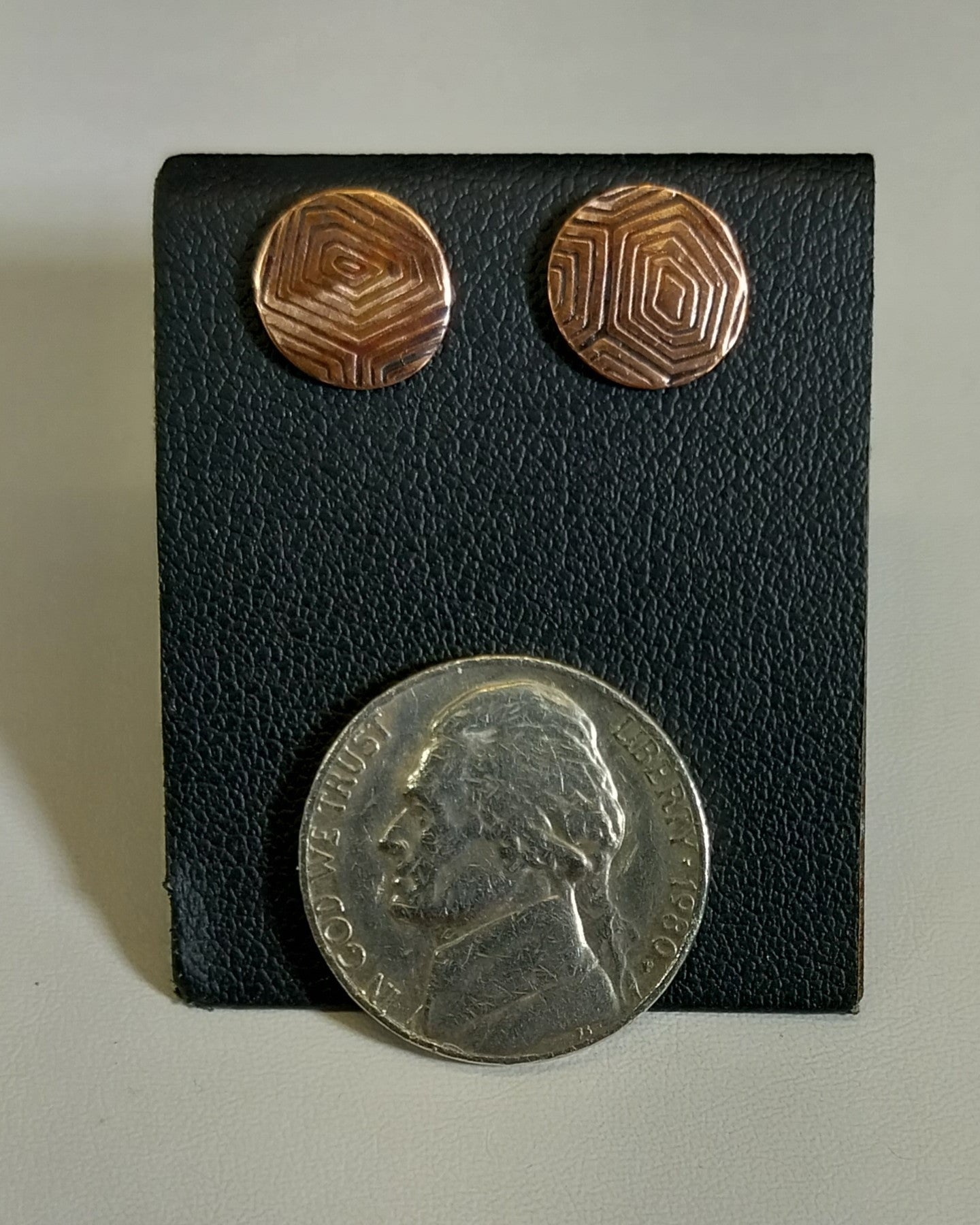 Copper and Silver Stud Earrings, Pick Your Pattern, Antiqued Copper and Sterling Silver, W/O