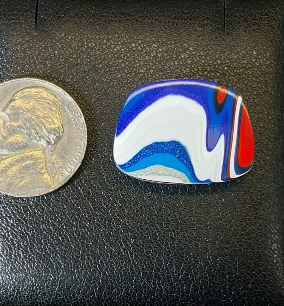 Fordite Cabochon, Squared Shield Shape EB13