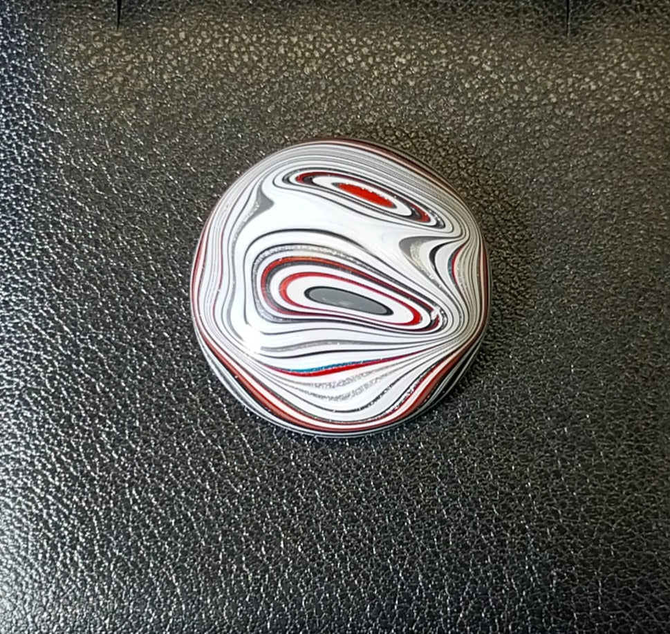 Fordite Cabochon, Ohio Motor Agate, Domed Round, EB90