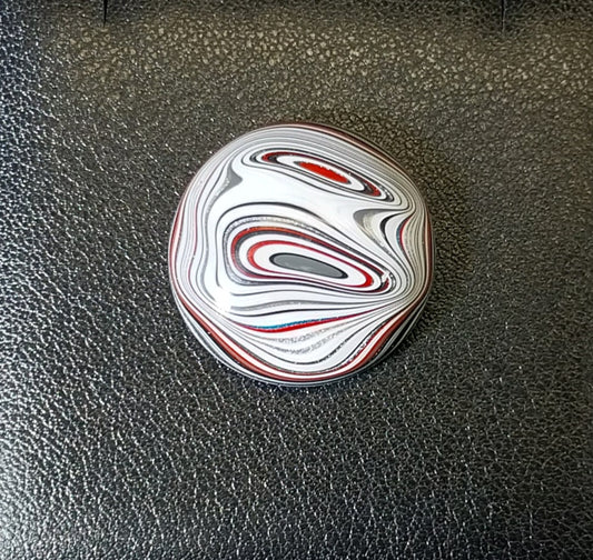 Fordite Cabochon, Ohio Motor Agate, Domed Round, EB90