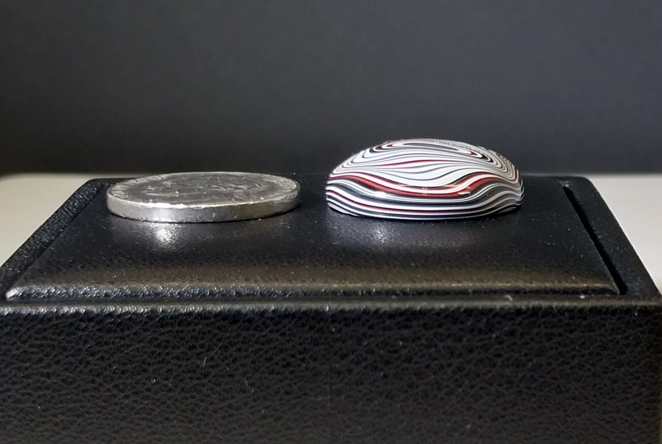 Fordite Cabochon, Ohio Motor Agate, Domed Round, EB90