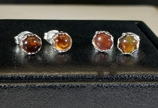 Fire Agate, Pick Your Pair, Sterling Silver Mexican Fire Agate