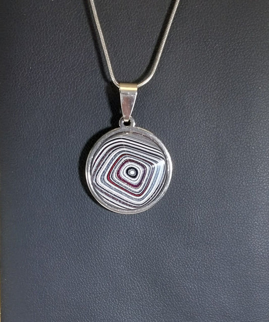 Fordite Necklace, Michigan Fordite Pendant