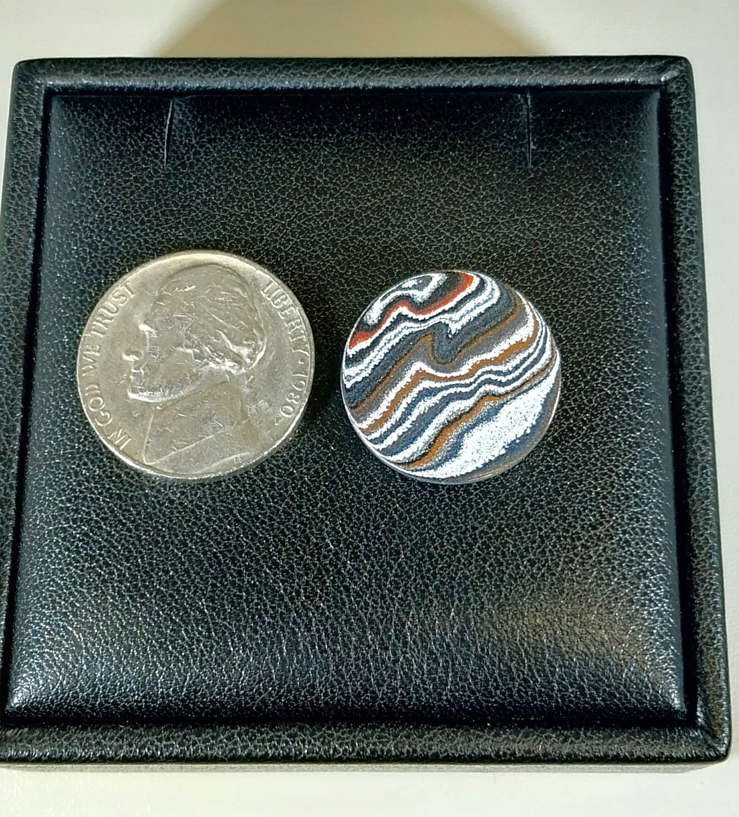 Fordite Cabochon, SMALL Round, Michigan Fordite, EB50