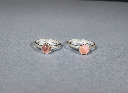 Pink Tourmaline Rings in Solid Silver Size 5 or 6, W/O W42