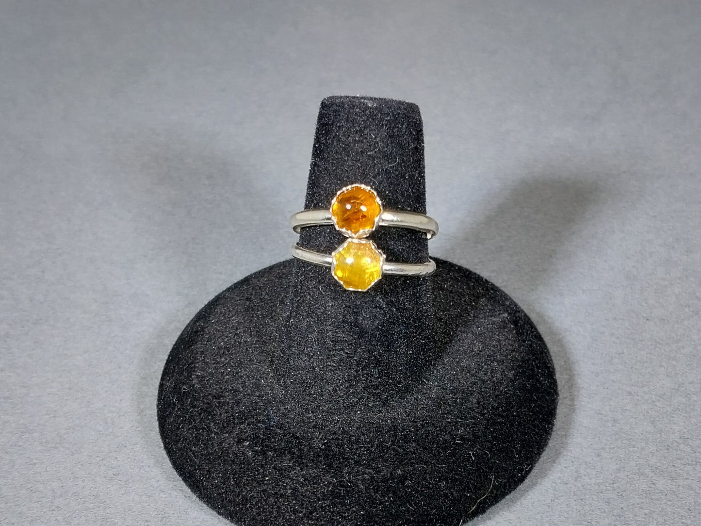 Tourmaline Rings in Yellow or Orange Size 7, W/O