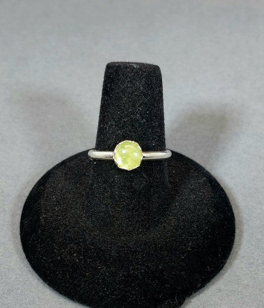 Peridot Ring in Solid Sterling Silver W/O