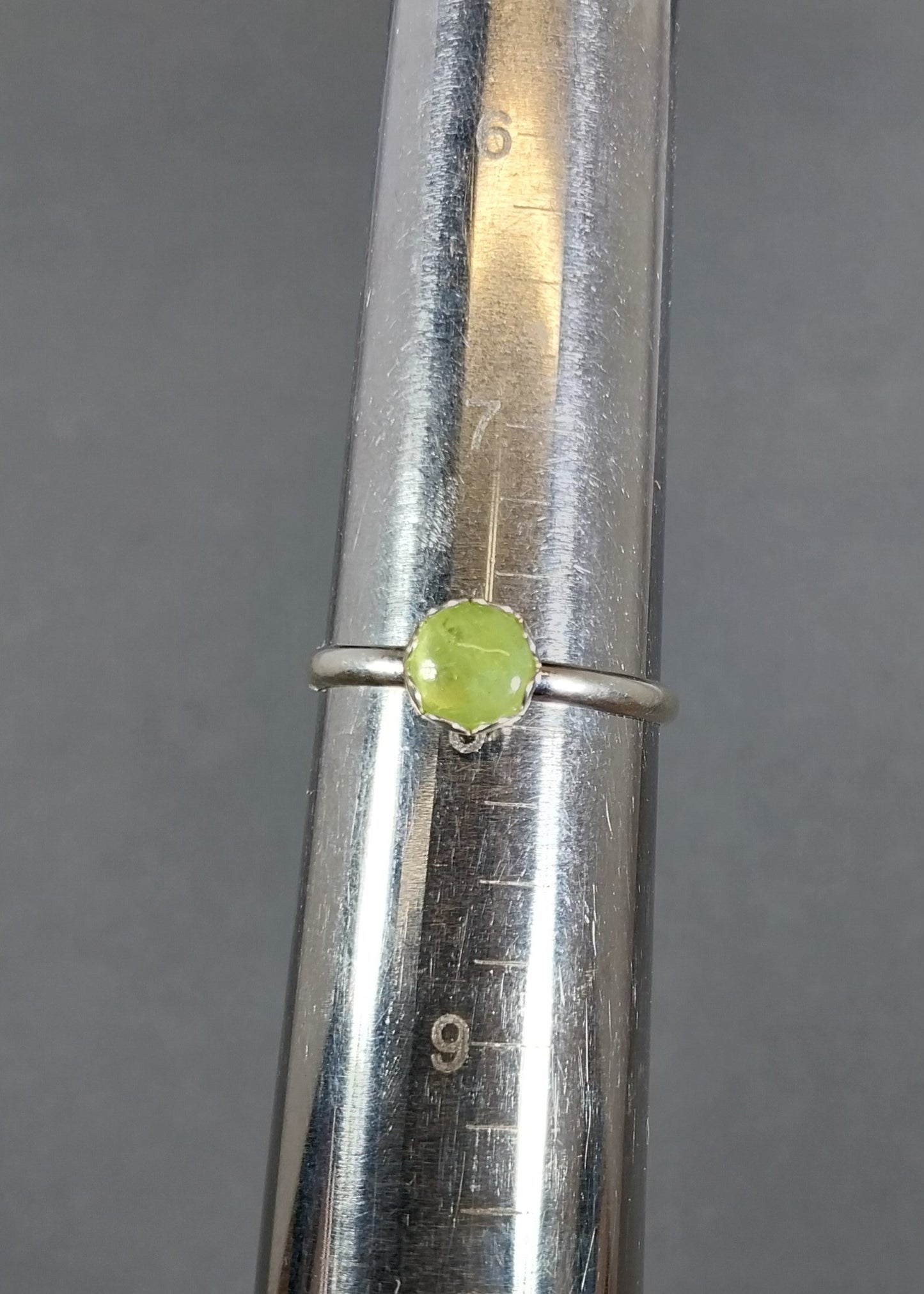 Peridot Ring in Solid Sterling Silver W/O