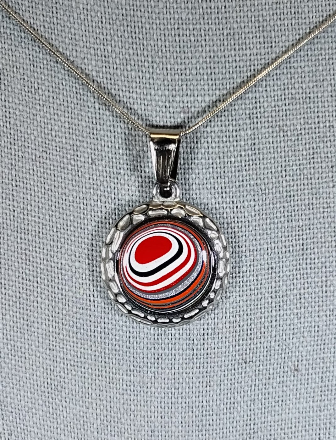 Fordite Necklace all Stainless Steel